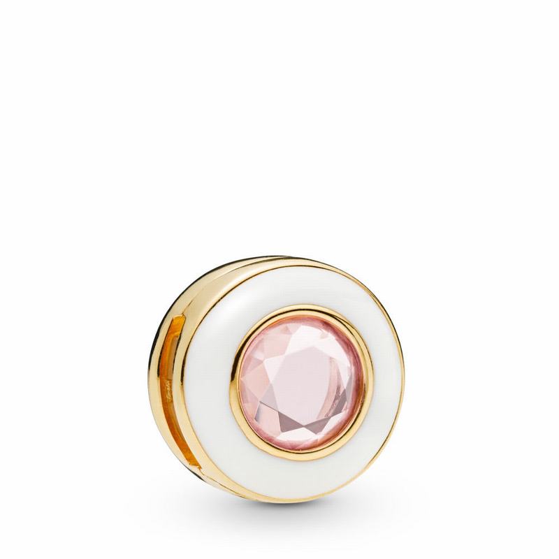 Pandora Reflexions™ Gleaming White Circle Clip Charm Gold Egypt OX1538476